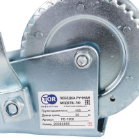 Изображение Лебедка ручная барабанная с тросом  400кг  20м оцинкованная TOR FD односкоростная
